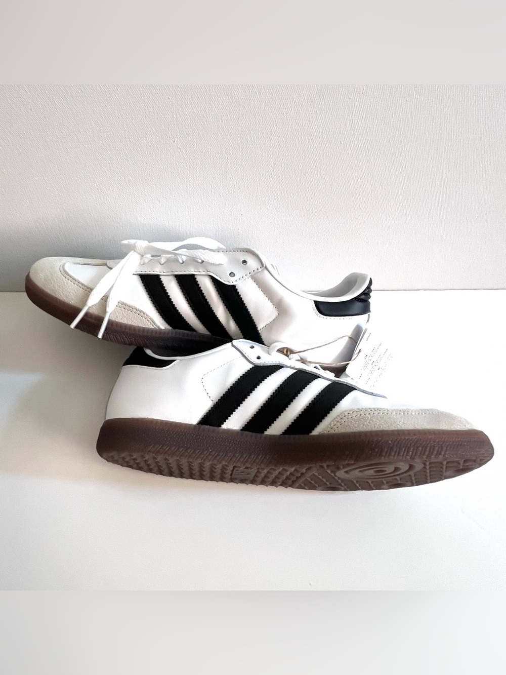 adidas Unisex Samba White Sneakers with Black Stripes Men Size 8 - Picture 9 of 12